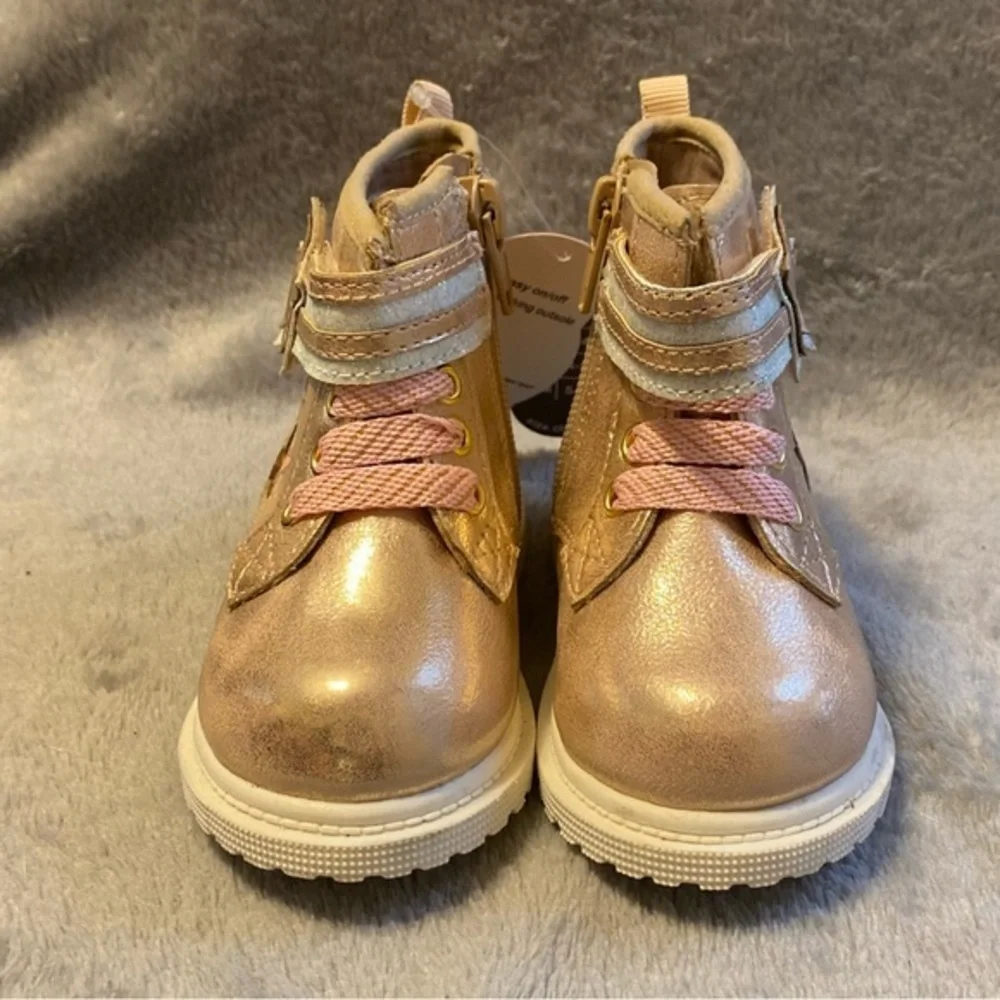 Wonder Nation Shoes Girls‎ Size 4 Stars Velcro New With Tags Side Zip